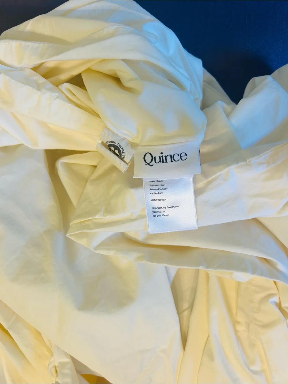 NWT Quince Luxury Organic Crisp Percale Ivory Duvet Cover!